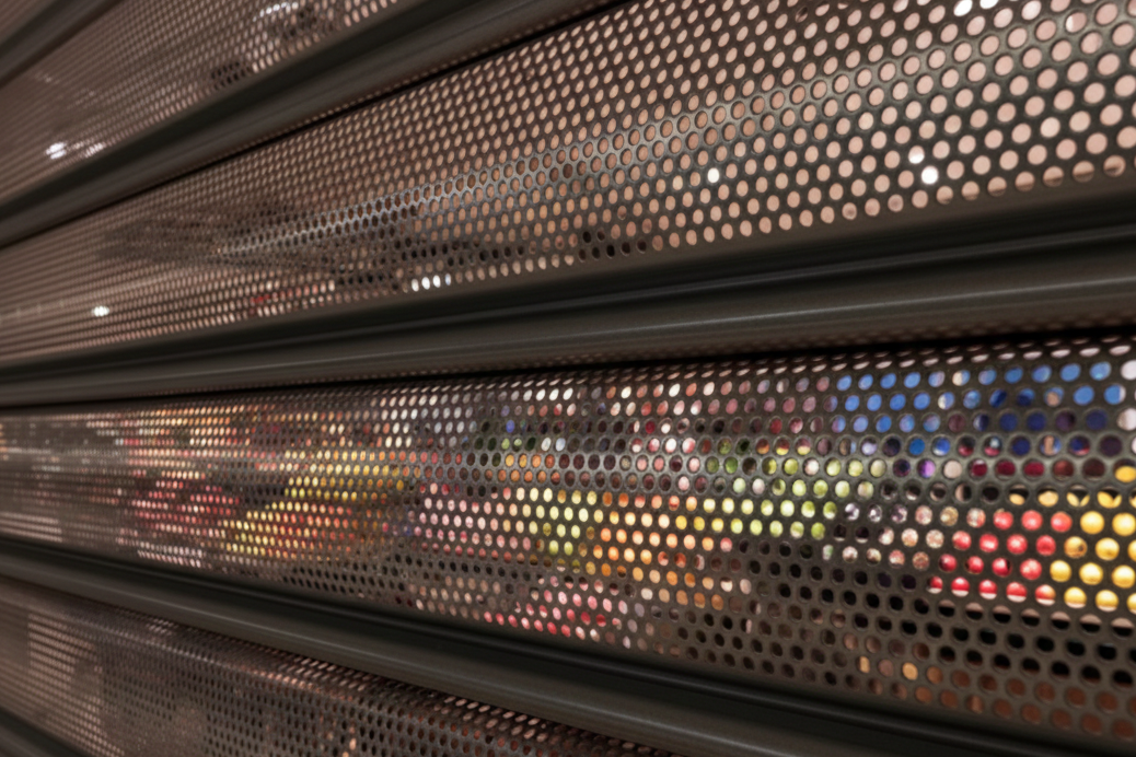 Aix-Press installe et répare les Rideaux Métalliques perforés à Aix en Provence et en Pays d'Aix, Les Milles, Ventabren, Gardanne, Rousset, Luynes, Le Tholonet, Saint-Cannat ...